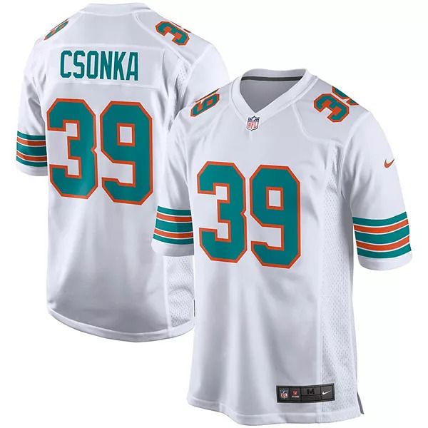 Men Miami Dolphins #39 Larry Csonka Nike White Retired Player NFL Jersey->miami dolphins->NFL Jersey